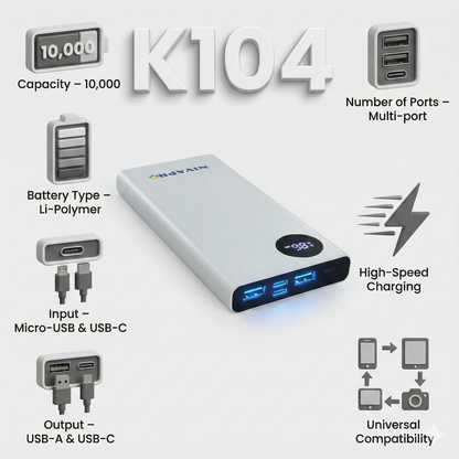 10000mAh Portable Power Bank by NIVAPRO