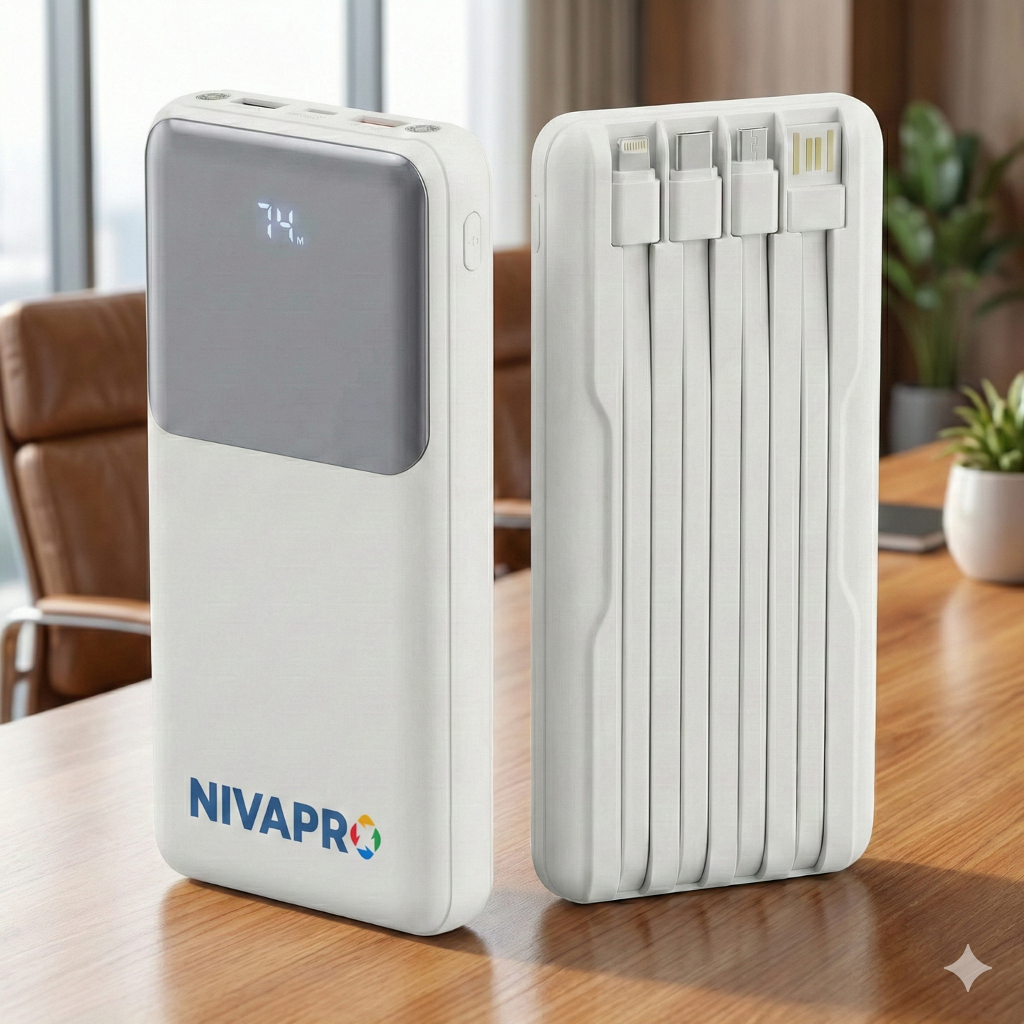 10000mAh Power Bank with 22.5W ultrafast Charging, Pass-Through Support, in-Built connectors, Airline Approved, Digital% Display. (Copy)