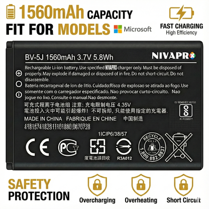 BV-5J Original Battery for Nokia Lumia 435 & Lumia 532 (1560mAH) Battery with Warranty by NIVAPRO