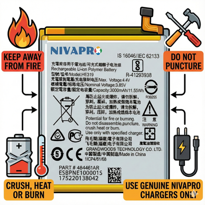 NIVAPRO  HE319 for Nokia 3 Compatible 3000mAh Battery
