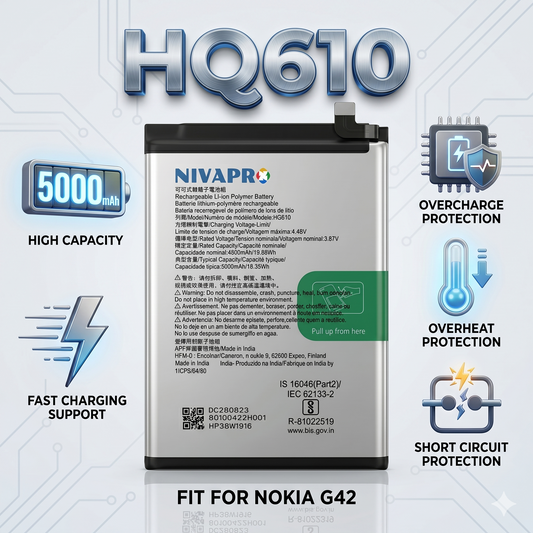 HQ610 Compatible with Nokia G42 5G TA-1581/ Nokia G400 5G TA-1448,T A-1476, TA-1530, N1530DL with warranty by NIVAPRO
