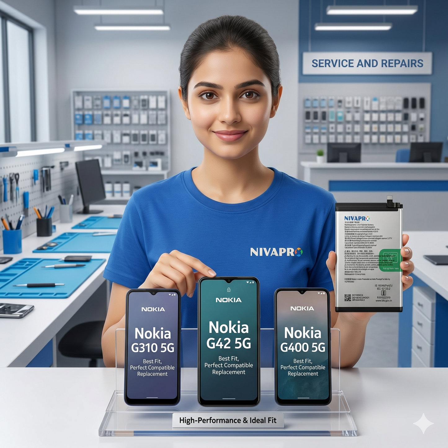 HQ610 Compatible with Nokia G42 5G TA-1581/ Nokia G400 5G TA-1448,T A-1476, TA-1530, N1530DL with warranty by NIVAPRO