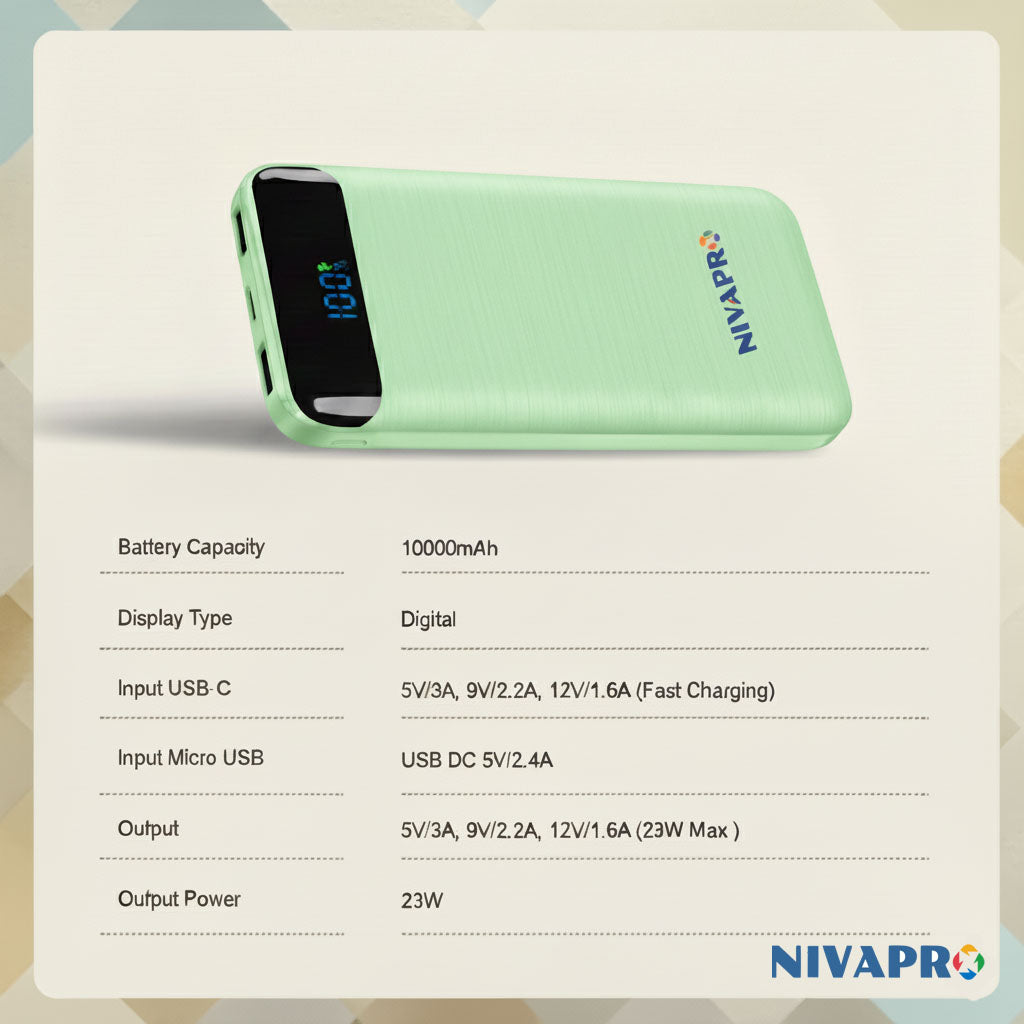 Slim and designer power bank HTY11 Light Green