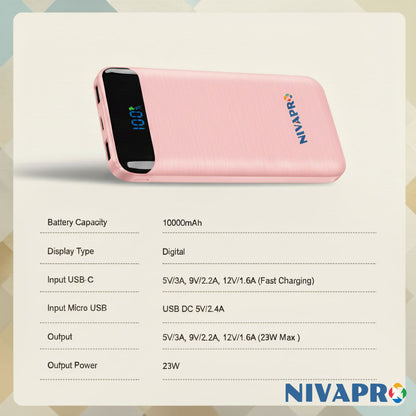Slim and designer power bank HTY11 Pink