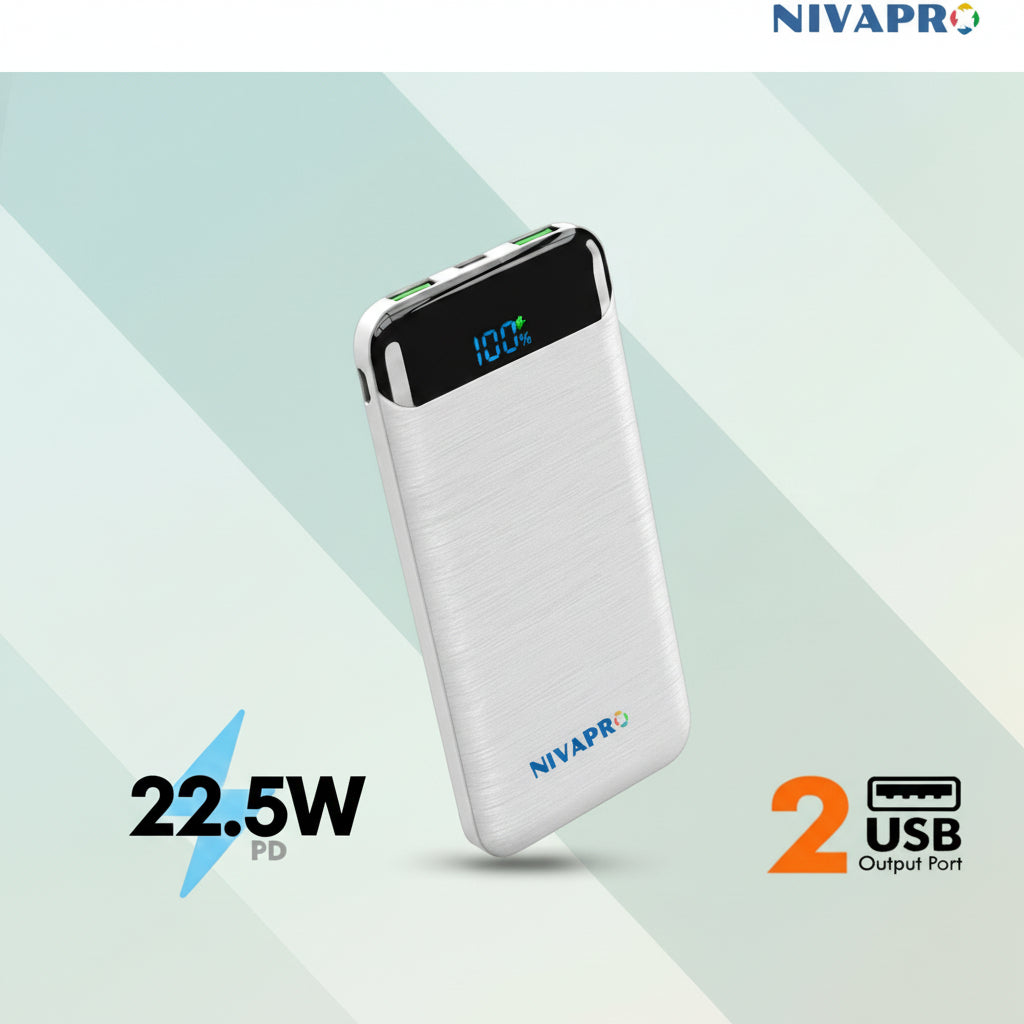 Slim and designer power bank HTY11 White