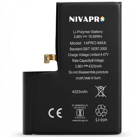 Iphone 14 Pro Max A2894, A2651, A2893, A2895 4323mAh  compatible with 6 Months warranty by NIVAPRO