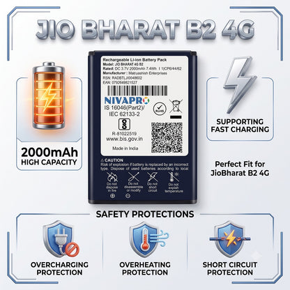 BI20FJ JIO Bharat B2 4G  2000mAh Compatible Battery with warranty by NIVAPRO