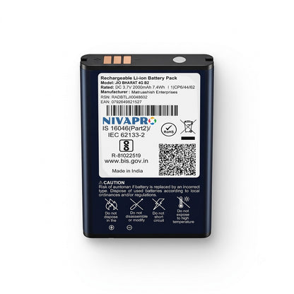 BI20FJ JIO Bharat B2 4G  2000mAh Compatible Battery with warranty by NIVAPRO