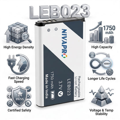 LEB023 Original Battery for Lava A3Lava A1200 Lava KKT 9SLava Captain K2Lava K1, K2, and K3 1750mAh with Warranty by NIVAPRO