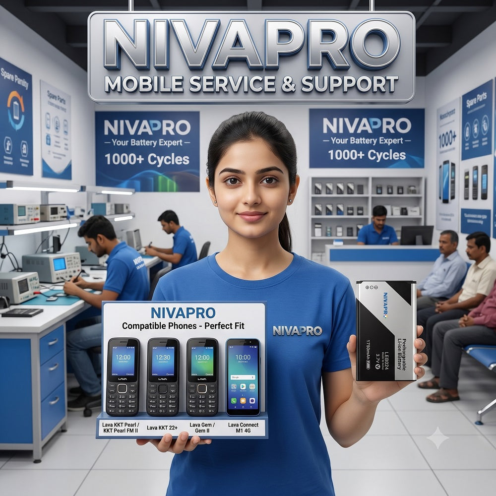 LEB024 Original Battery for Lava KKT Pearl | KKT Pearl FM II, Lava KKT 22+, Lava Gem | Gem II, Lava Bond A11, Lava Connect M1 4G, Lava X802 1750mAh with Warranty by NIVAPRO