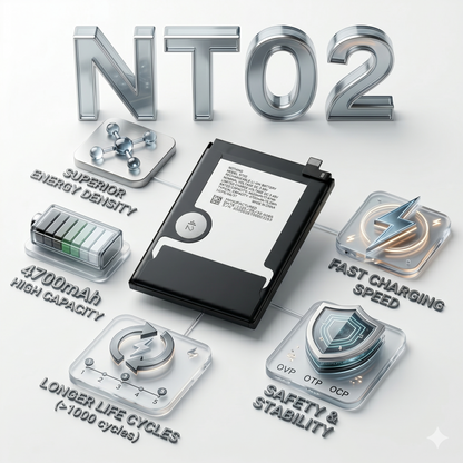 NT02 for  Nothing Phone 02  4700mAh with Warranty Compatible by NIVAPRO