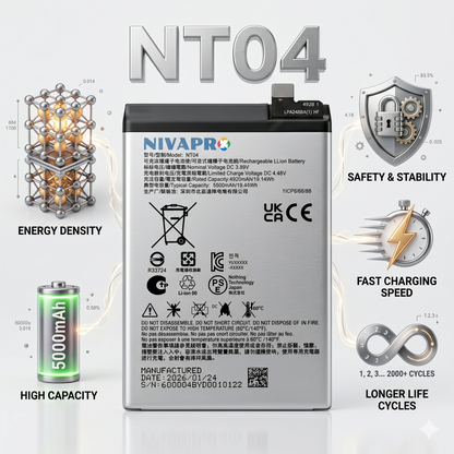 NT04 for Nothing Phone 03A  5000mAh with Warranty Compatible by NIVAPRO