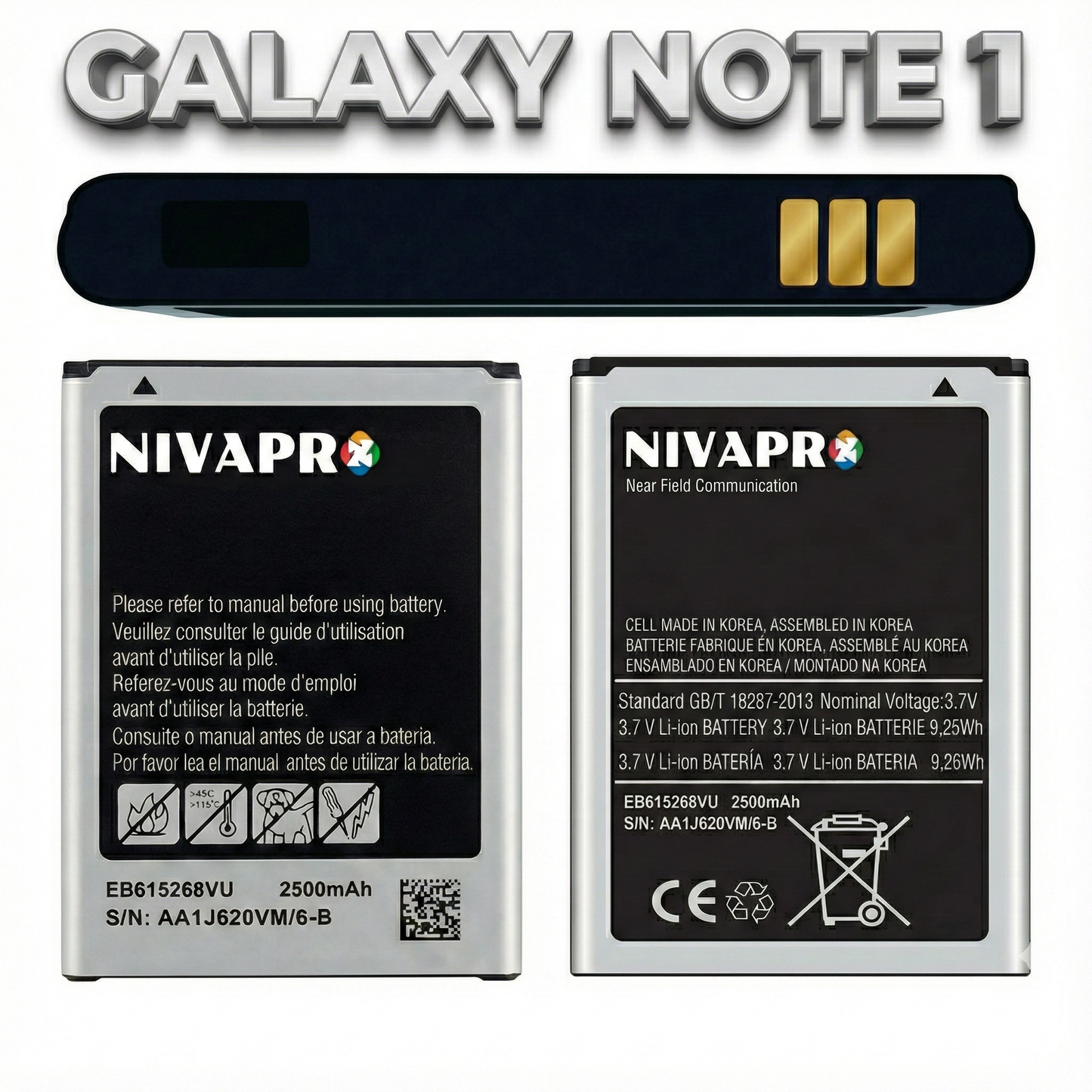 NIVAPRO GALAXY NOTE1 2500mAh Battery