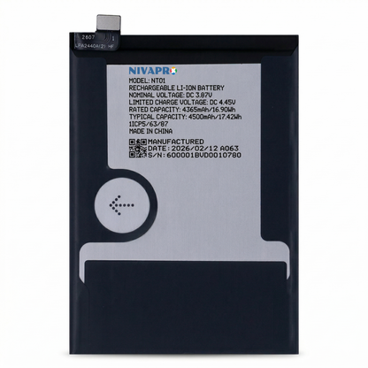 NT01 for  Nothing Phone 01  4500mAh with Warranty Compatible by NIVAPRO