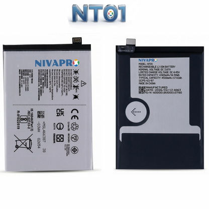 NT01 for  Nothing Phone 01  4500mAh with Warranty Compatible by NIVAPRO