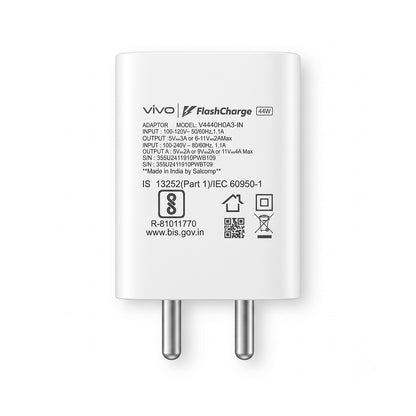 Vivo FlashCharge 44w flash charger Original Adapter