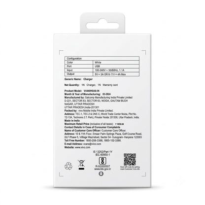 Vivo FlashCharge 44w flash charger Original Adapter