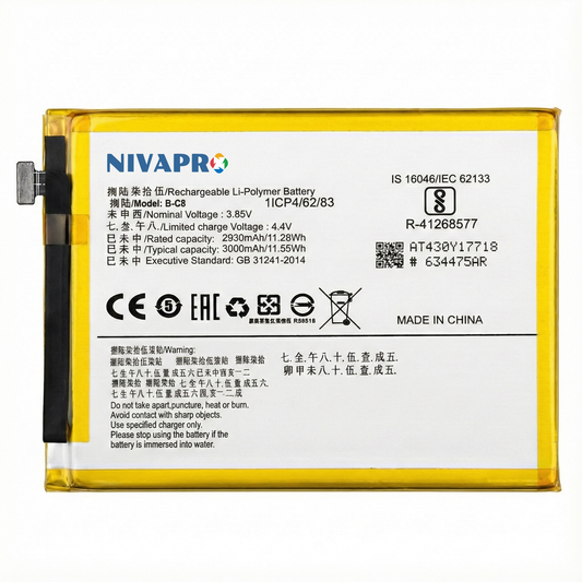 B-C8 for VIVO Y69, Y91 compatible Battery 3000mAh by NIVAPRO
