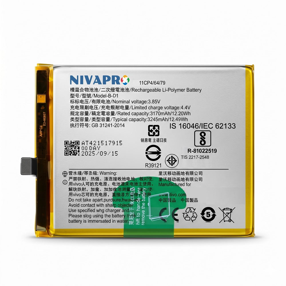 B-D1, BD1 Original for Vivo X20 3245mAh Battery with warranty by NIVAPRO