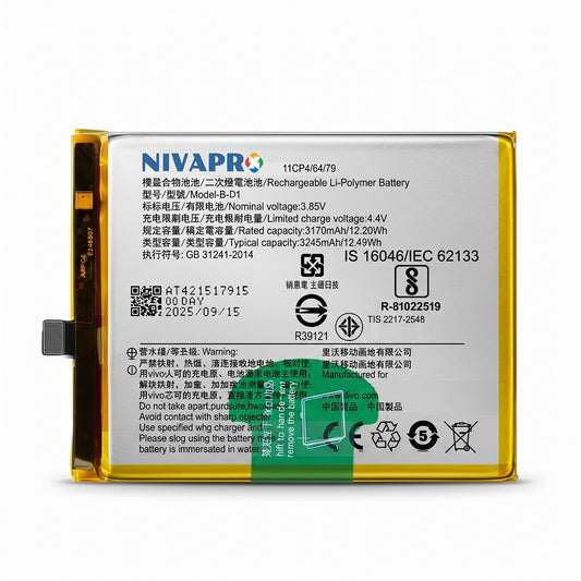 B-D1, BD1 Original for Vivo X20 3245mAh Battery with warranty by NIVAPRO