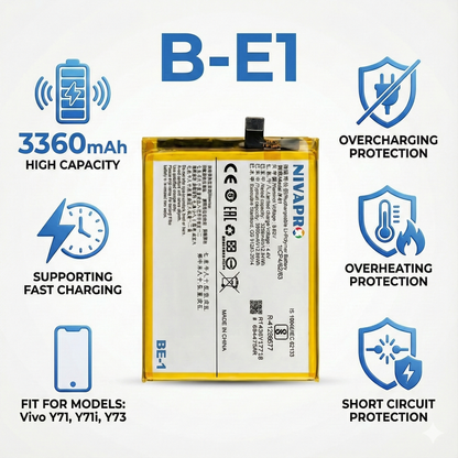 B-E1 for Vivo Y73, Vivo Y73i  compatible Battery 3360mAh by NIVAPRO