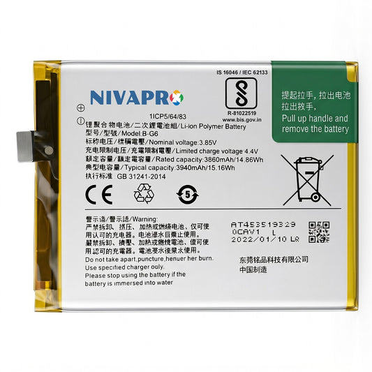 B-G6, BG6 for Vivo S1 3940mAh Battery with warranty by NIVAPRO