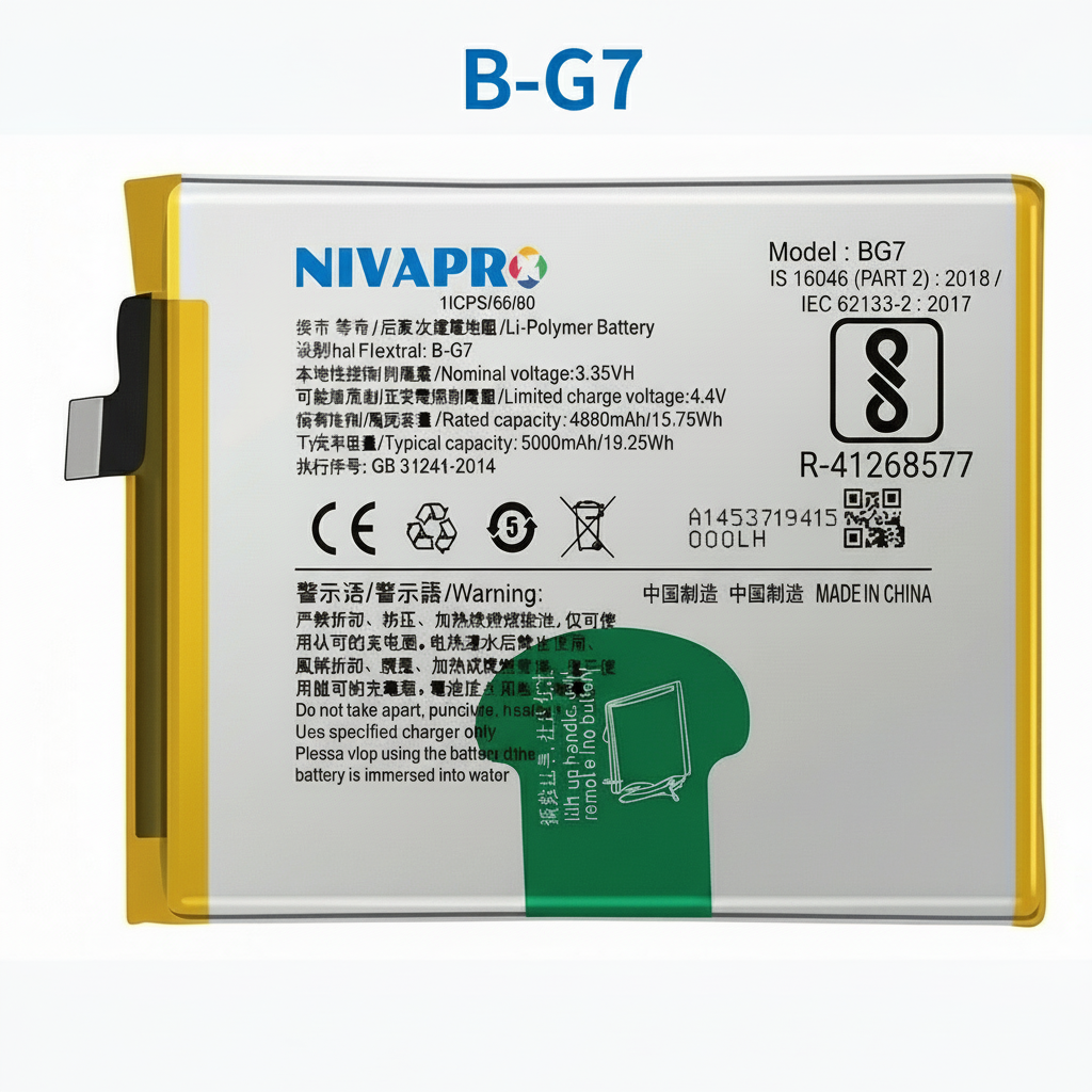 NIVAPRO BG7 Battery for Y12,Y15, Y17, Z1 Pro & U10 Compatible 5000mAh