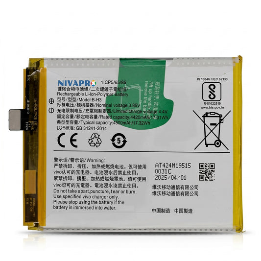 B-H3, BH3 for Vivo Z1x  4500mAh Battery with warranty by NIVAPRO