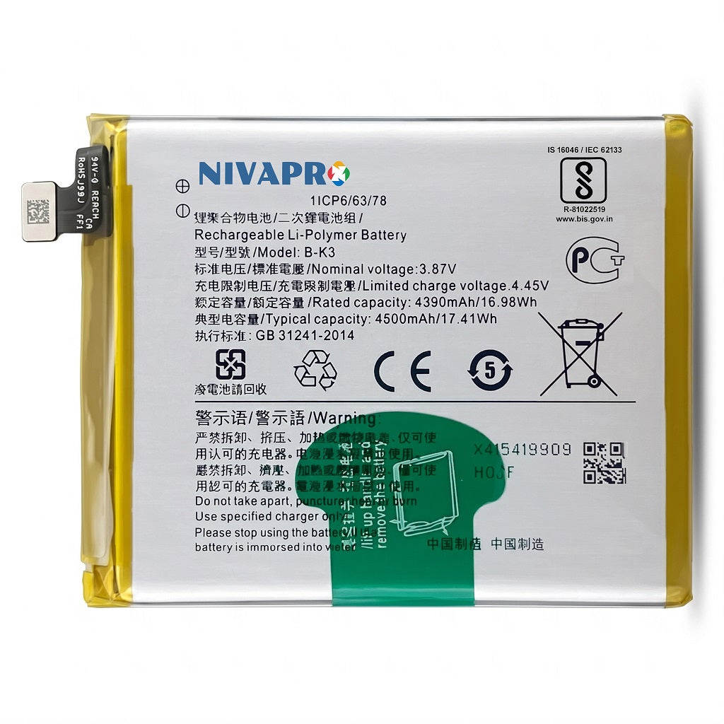 BK3 for Vivo S1 Pro 4500mAh Battery with warranty by NIVAPRO