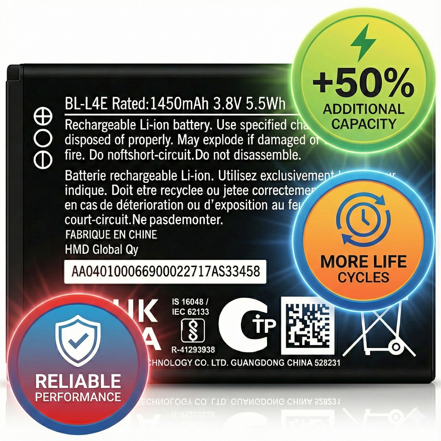 BL-L4E  Nokia 2660 Flip 4G / Nokia 8210 4G Battery 1450mAh with warranty by NIVAPRO