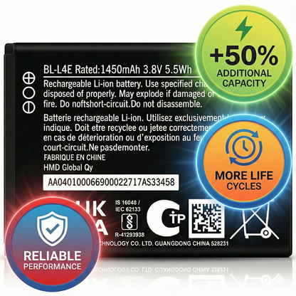 BL-L4E  Nokia 2660 Flip 4G / Nokia 8210 4G Battery 1450mAh with warranty by NIVAPRO