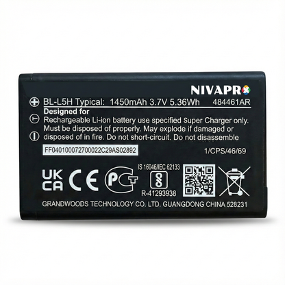 BL-L5H  for Nokia 130 DS, Nokia 150 DS, Nokia 110 4G, Nokia 106 4G, HMD 105 4G, HMD 110 4G Compatible Mobile battery 1450mAh by NIVAPRO