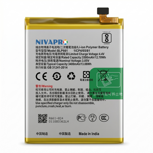 BLP661 for Oppo F7 / A3 /CPH1819 / CPH1821 / PADM00 / CPH1837 / PADT00  3400mAh Battery with warranty by NIVAPRO