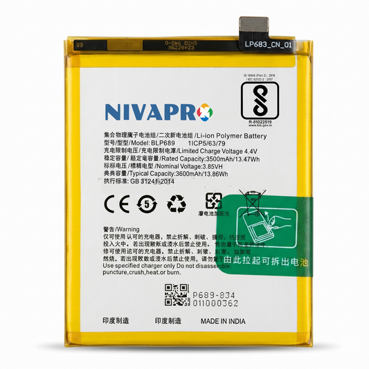 BLP689 for Oppo K1 / A7X / A7S / F9 4+ 128G F9 PRO / C2 PRO / 2 PRO / RMX1801,RMX1807  3600mAh Battery with warranty by NIVAPRO