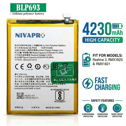 NIVAPRO BLP693 Battery for realme 3 & realme 3i Compatible 4230mAh