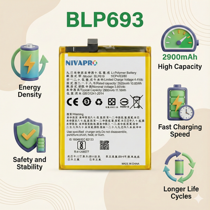 NIVAPRO BLP693 Battery for realme 3 & realme 3i Compatible 4230mAh