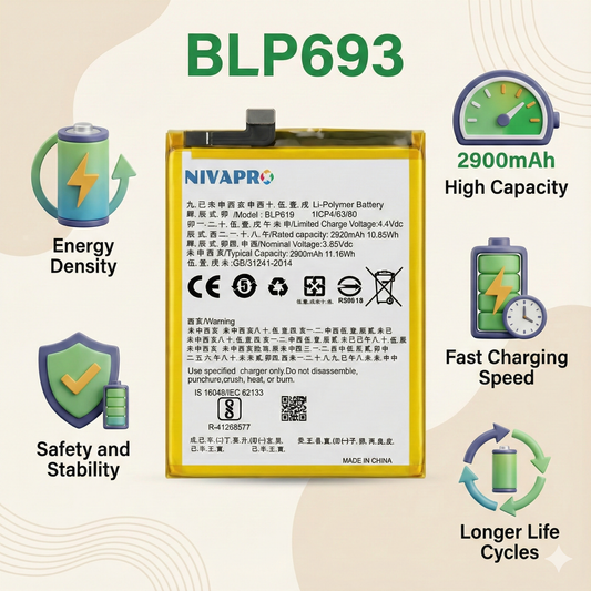 NIVAPRO BLP693 Battery for realme 3 & realme 3i Compatible 4230mAh