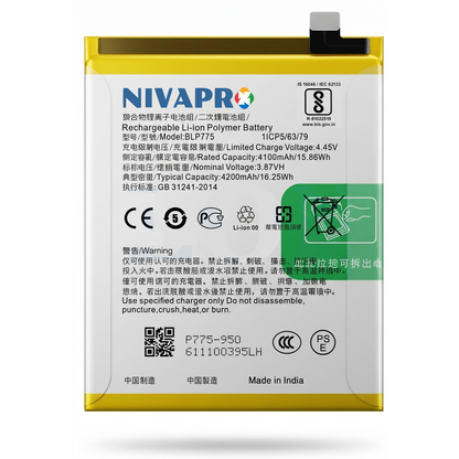 Original BLP775  for  Realme X50 | Reno 3 4G 2020 | 3 5G | 3 PRO | CPH2009 | PCRM00 | PCRT00  4200mAh  Battery with warranty by NIVAPRO