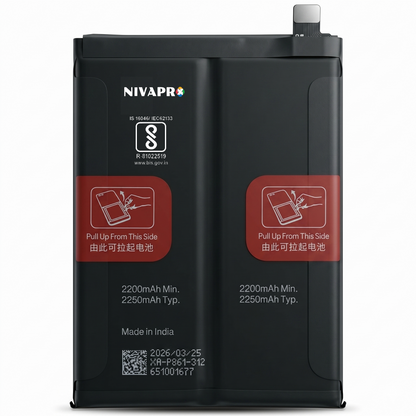 BLP861 for OnePlus Nord 2 5G (DN2101), OnePlus Nord 2T 5G  4500mAh Battery with warranty by NIVAPRO