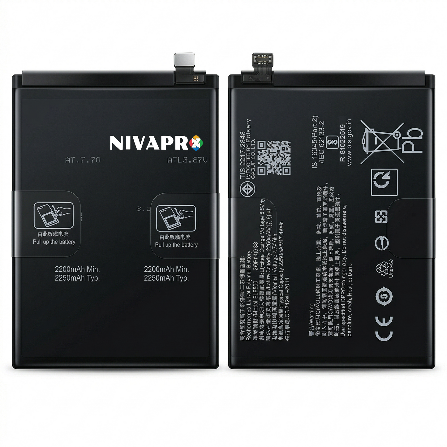 BLP905 for Oppo Reno 7 Pro 5G  4500mAh Battery supports VOOC fast charging with warranty by NIVAPRO