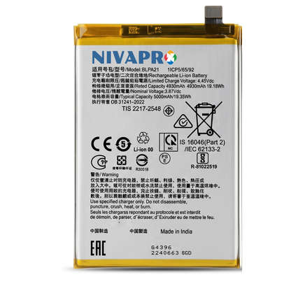 Original BLPA21 for Oppo A18 (model CPH2591) 5000mAh  Battery with warranty by NIVAPRO