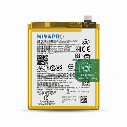 Original BLPA35  for Realme 12 Pro 5G and Realme 12 Pro+ 5G 5000mAh Battery with warranty by NIVAPRO