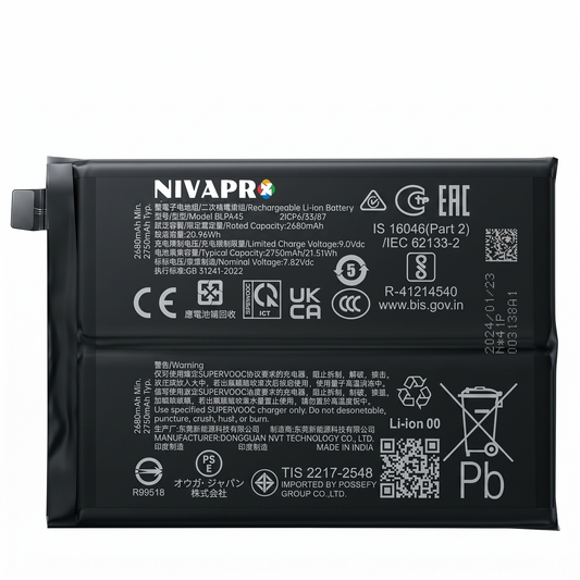 Original BLPA45 for OnePlus Nord CE4 (model CPH2613)  5500mAh Battery with warranty by NIVAPRO