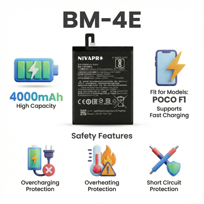BM4E Battery for POCO F1 Compatible 4000mAh by NIVAPRO
