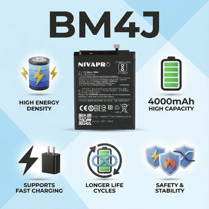 NIVAPRO BM4J Battery for Xiaomi Redmi Note 8 Pro compatible  4000mAh