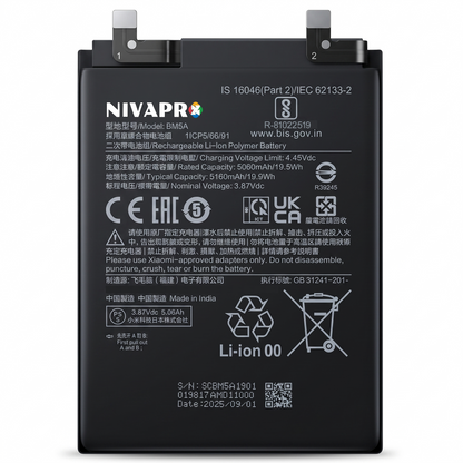 BM5A for Redmi Note 11 Pro 5G | Redmi Note 11 Pro+ 5G 21091116I, 2201116SG with Warranty by NIVAPRO 5160mAh
