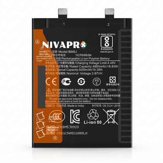 BM5J for Xiaomi Redmi K50 Ultra, Xiaomi 12T, and 12T Pro with Warranty by NIVAPRO 5000mAh