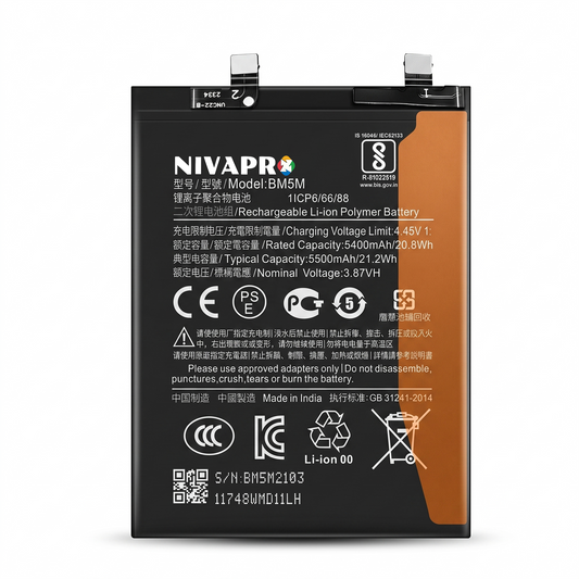 BM5M for Xiaomi Redmi K60 Ultra with Warranty by NIVAPRO 5500mAh
