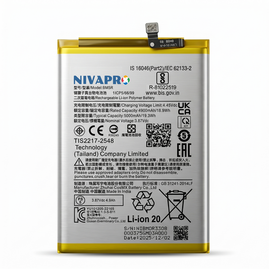 BM5R for Xiaomi Redmi 12 (4G/5G) and POCO M6 Pro 5G with Warranty by NIVAPRO 5000mAh