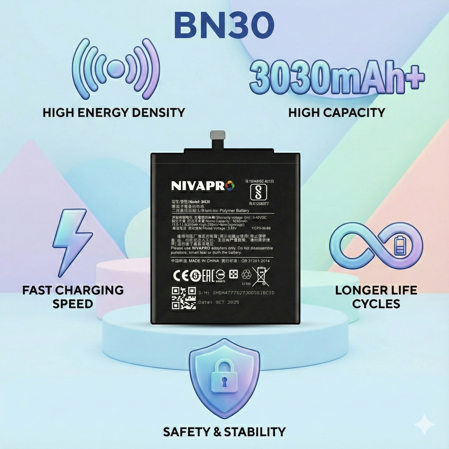 NIVAPRO BN30 Battery for Redmi 4A Compatible 3030mAh